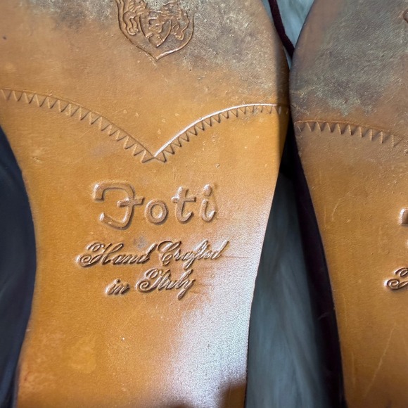 Foti Hand Crafted in Italy Burgundy Leather Lace Up Oxford Dress Shoes Mens 11 D main image 4